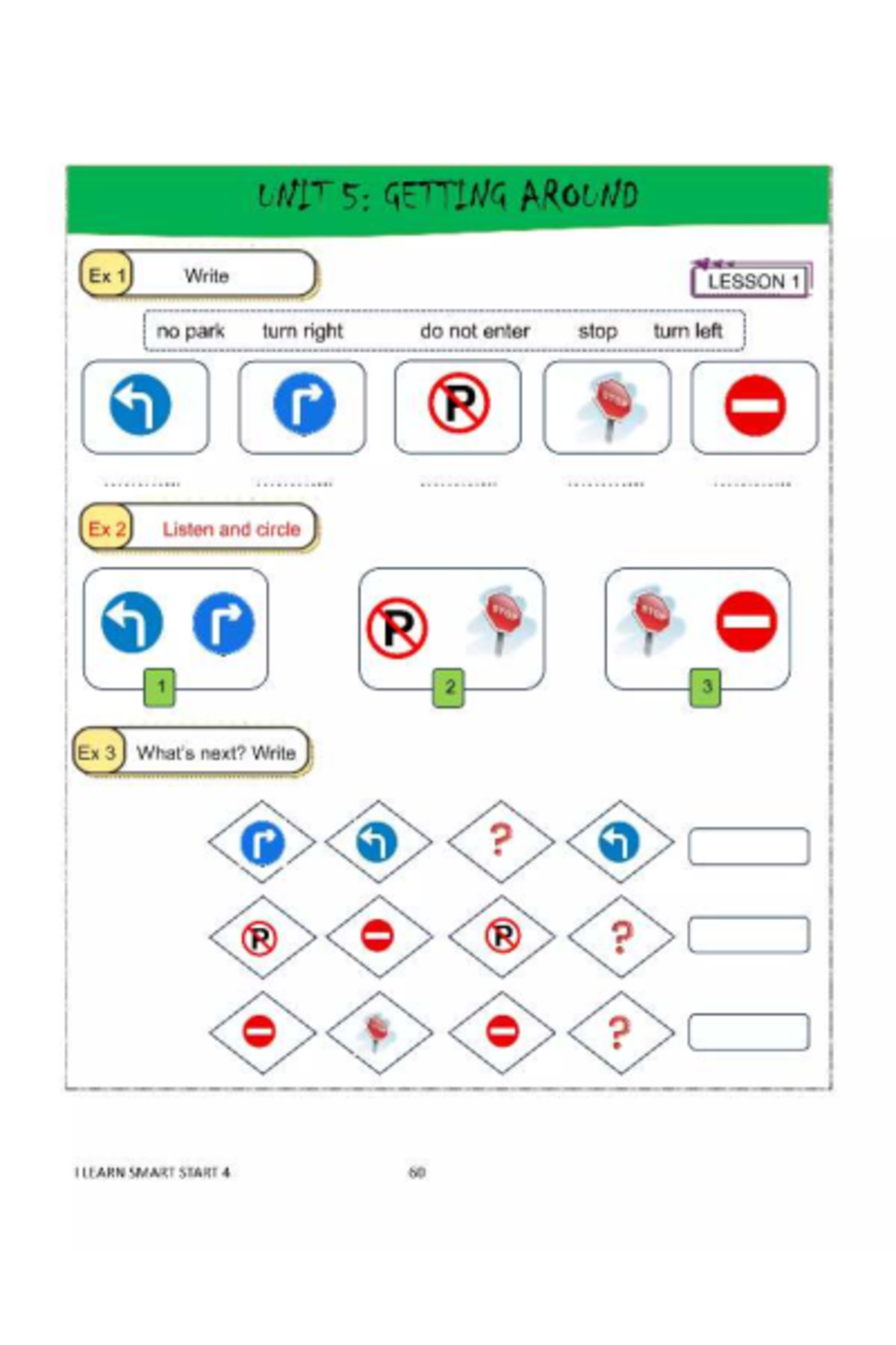UNIT 5: GETTING AROUND - LESSON 1 & 3 Exercises for iSMART 4 - Studocu