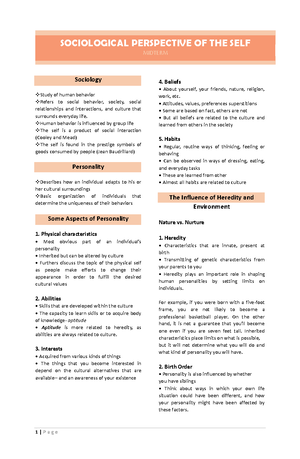 Worksheet-1-1 - Understanding the self worksheet - NAME: Course: Date ...