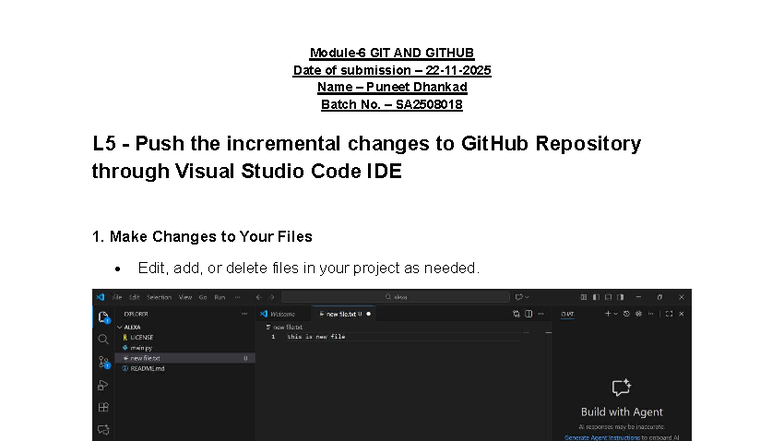 Puneet Dhankad GIT AND Github L5 - Date of submission – 22 - 11 - 2025 ...