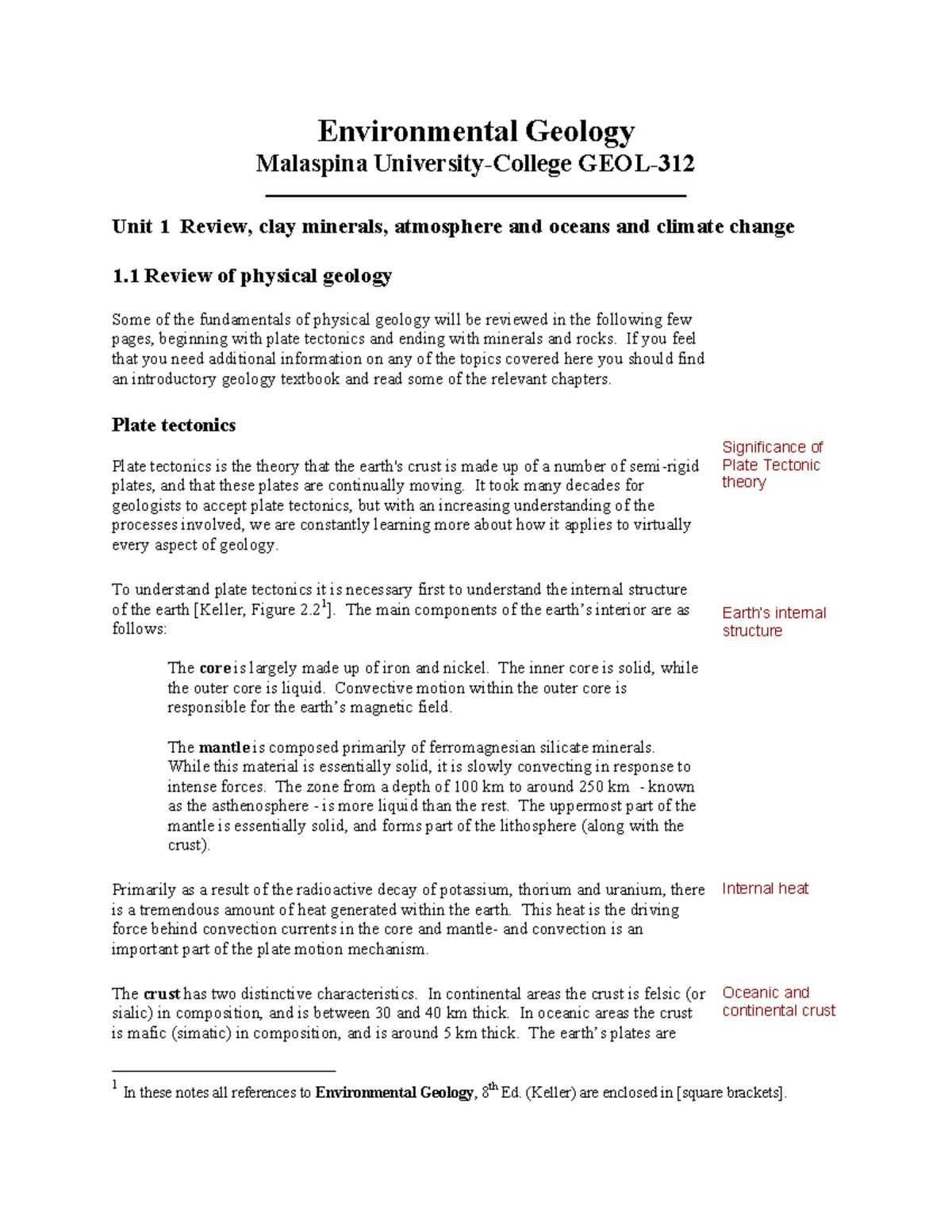 GEOL 101 - Lecture Notes on Environmental Geology: Unit 1 Review - Studocu