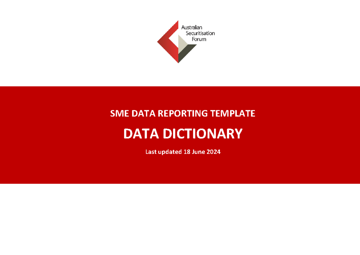 SME Data Reporting Template - Updated Data Dictionary (June 2024) - Studocu