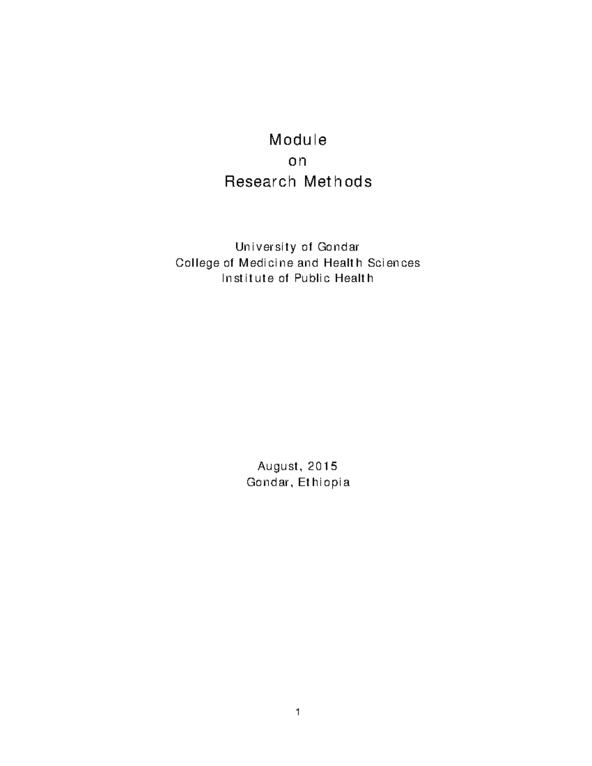 Research Methods Module (PH 101): Comprehensive Guide for Students ...