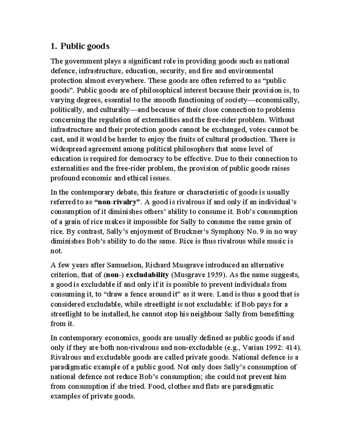 Public Economics Outline: Understanding Public Goods and Externalities ...