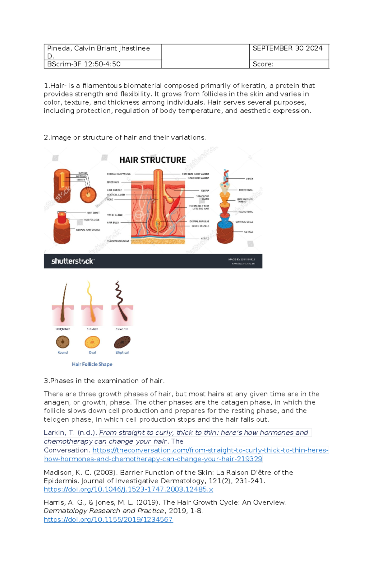 Forensic 33 - Hair and Fibers - Pineda, Calvin Briant Jhastinee D ...