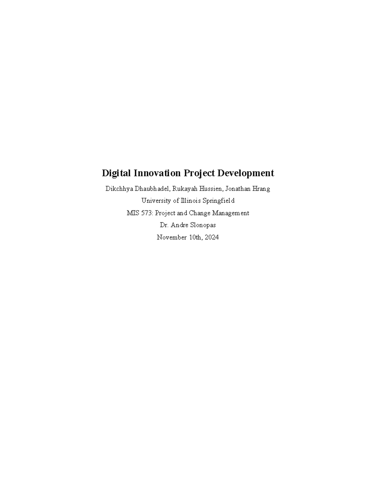 MIS 573: Digital Innovation Project Development for EmpowerEdu - Studocu