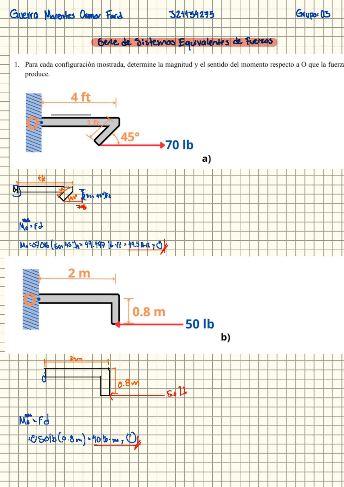 Serie 3 Estática: Ejercicios y Soluciones en Mecánica - Document Preview