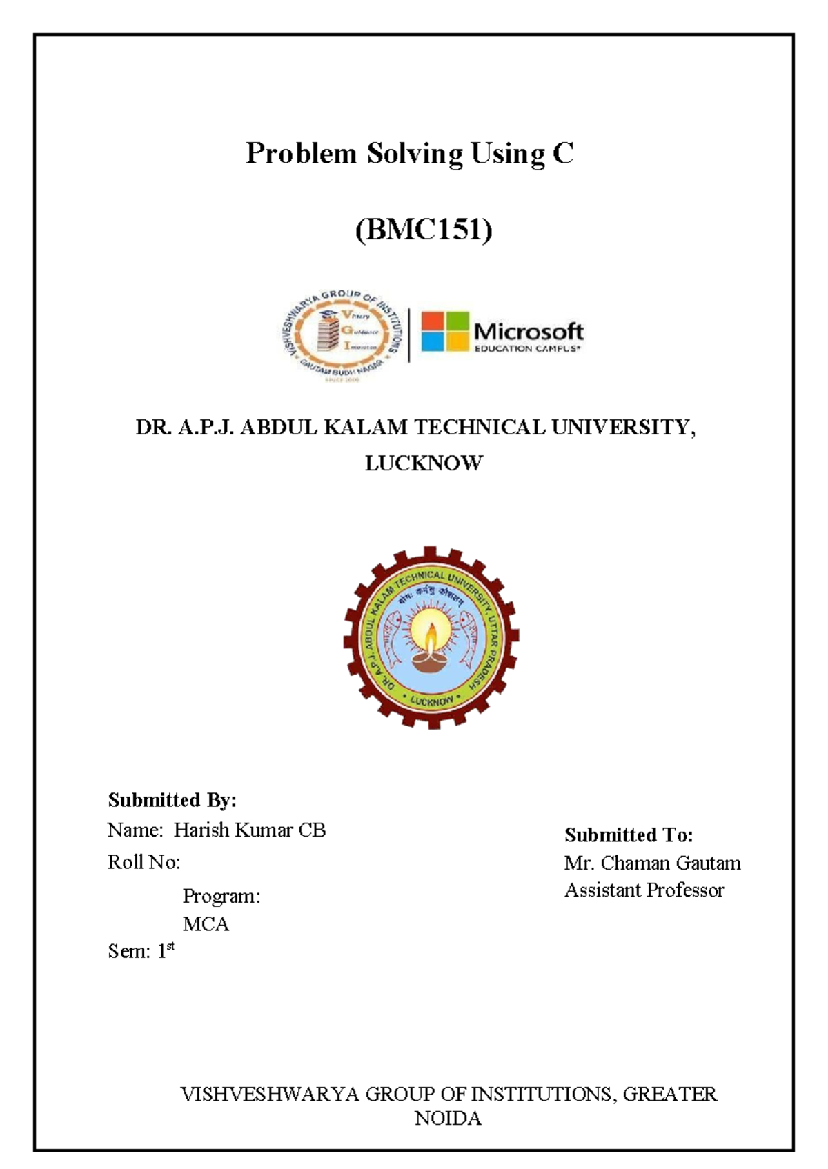 C Practical Projects and Programs (BMC151) - Studocu