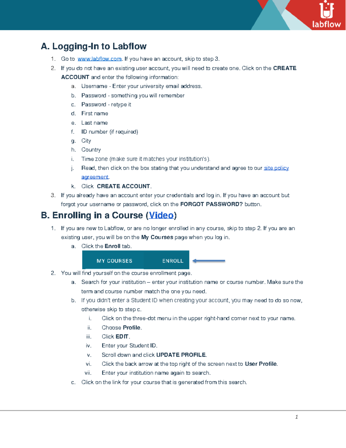 Labflow Enrollment Instructions for Course Registration & Payment - Studocu