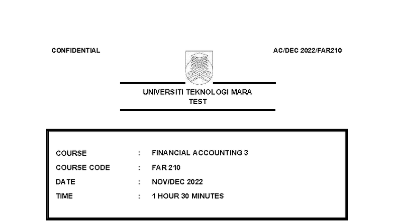 FAR 210 Final Exam Questions: Financial Accounting 3 - Dec 2022 - Studocu
