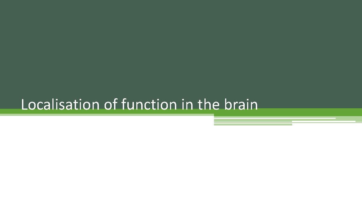 Localisation of function - For Phineas, his injury to the frontal lobe ...