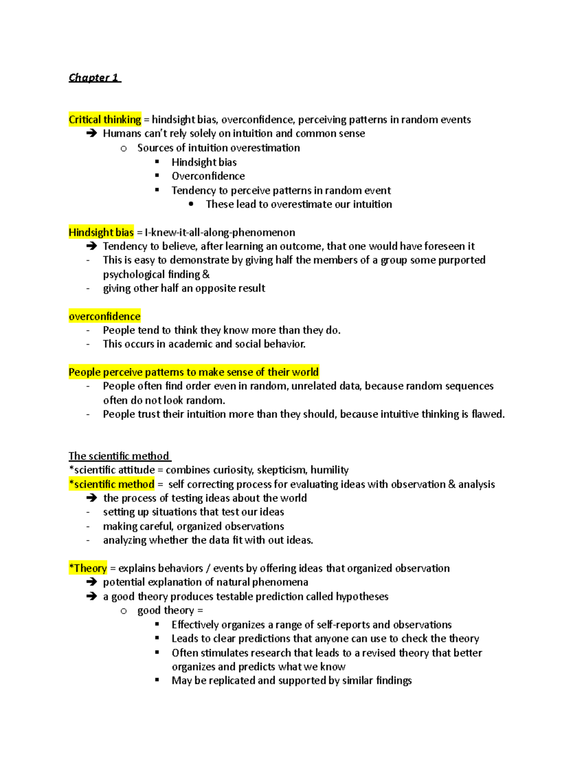 Psychology 101: Chapter 1 - Critical Thinking and Research Methods ...