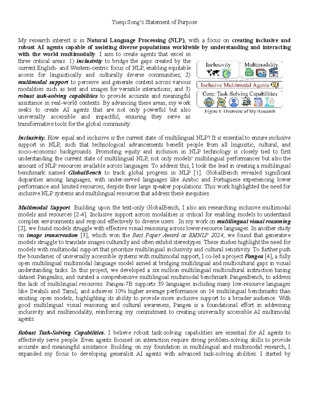 CMU NLP PhD Statement of Purpose: Bridging Inclusivity & Multimodality ...