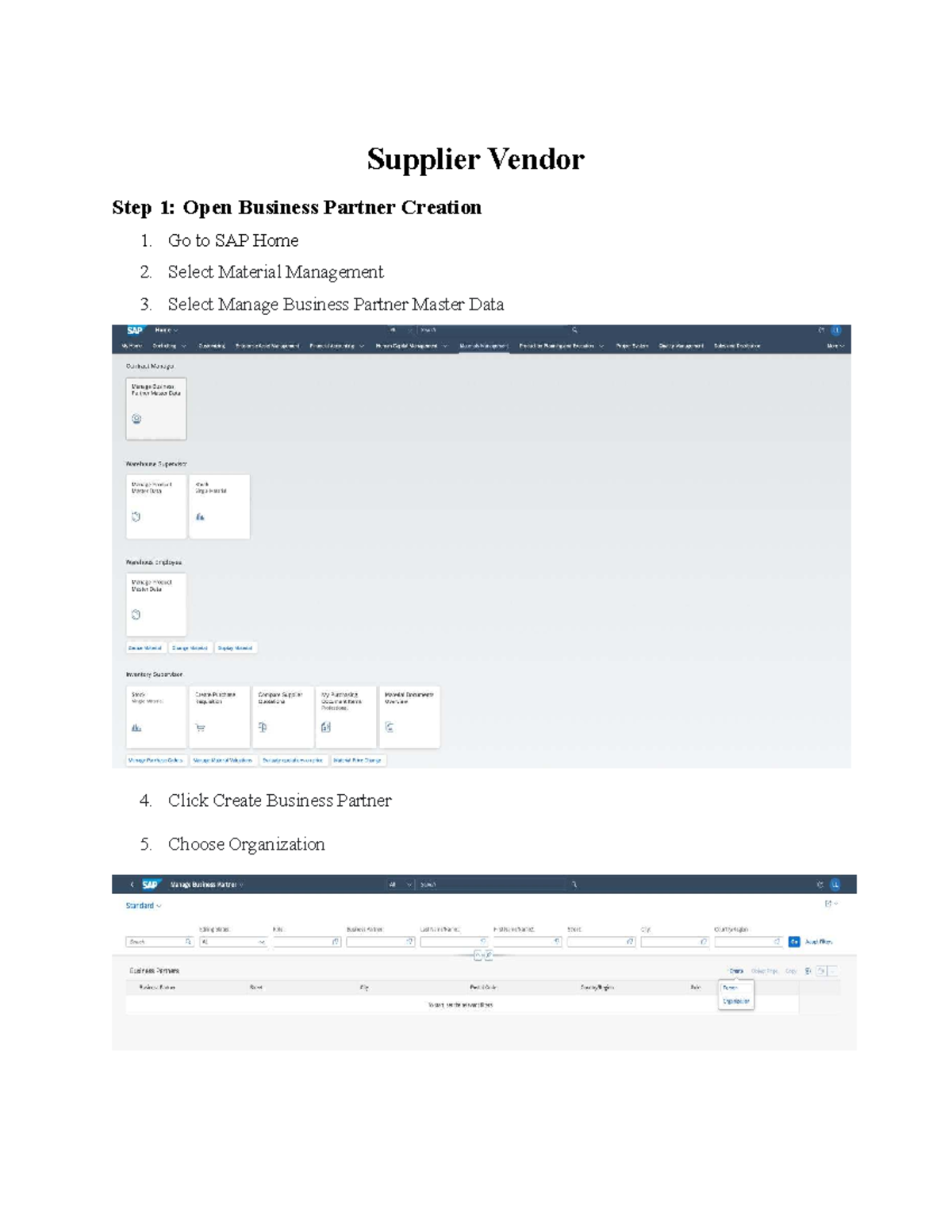 Practical 1: Create Vendor in SAP MM - Step-by-Step Guide - Studocu