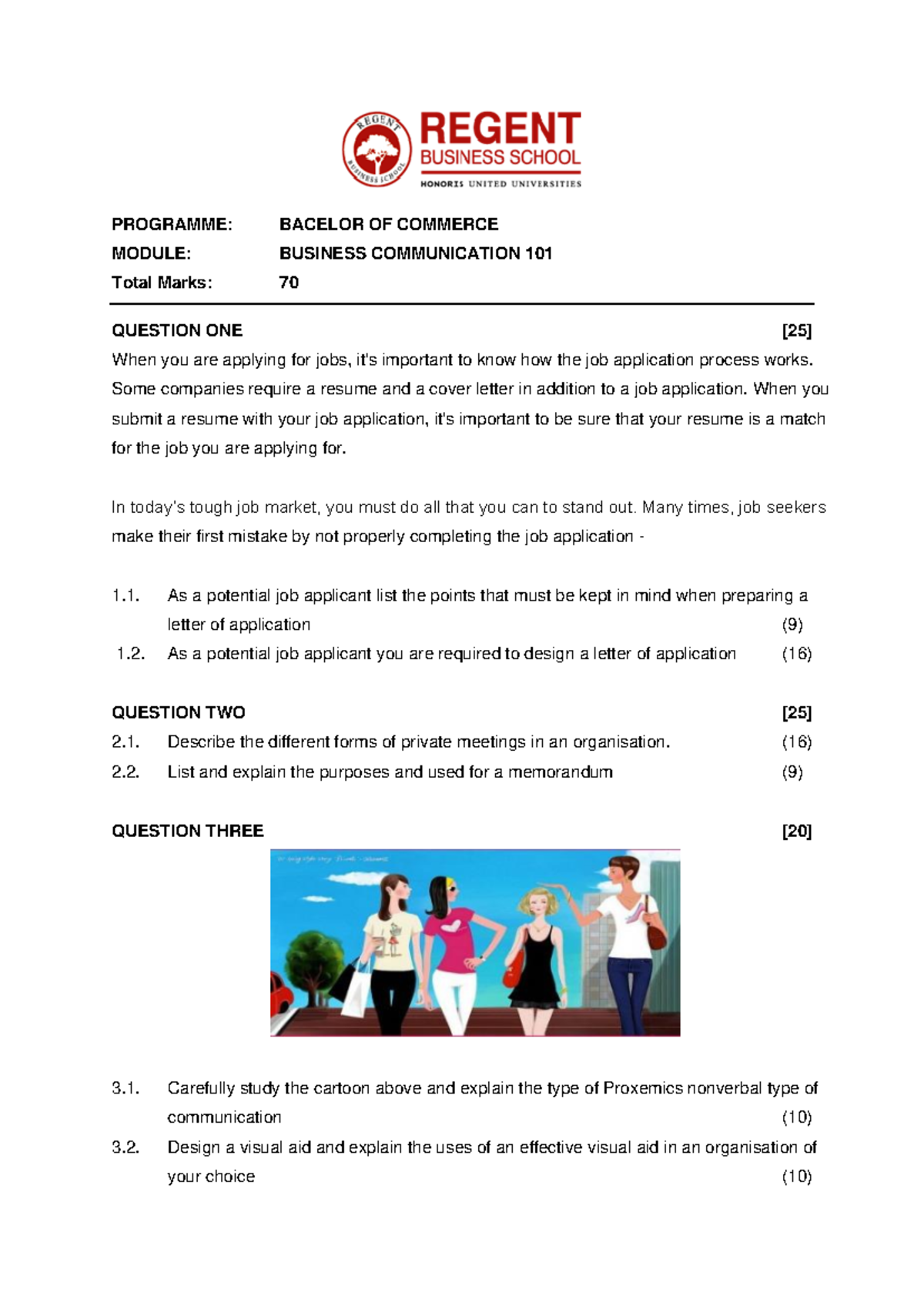Bcomg Business Communication 101 Assignment - PROGRAMME: BACELOR OF ...