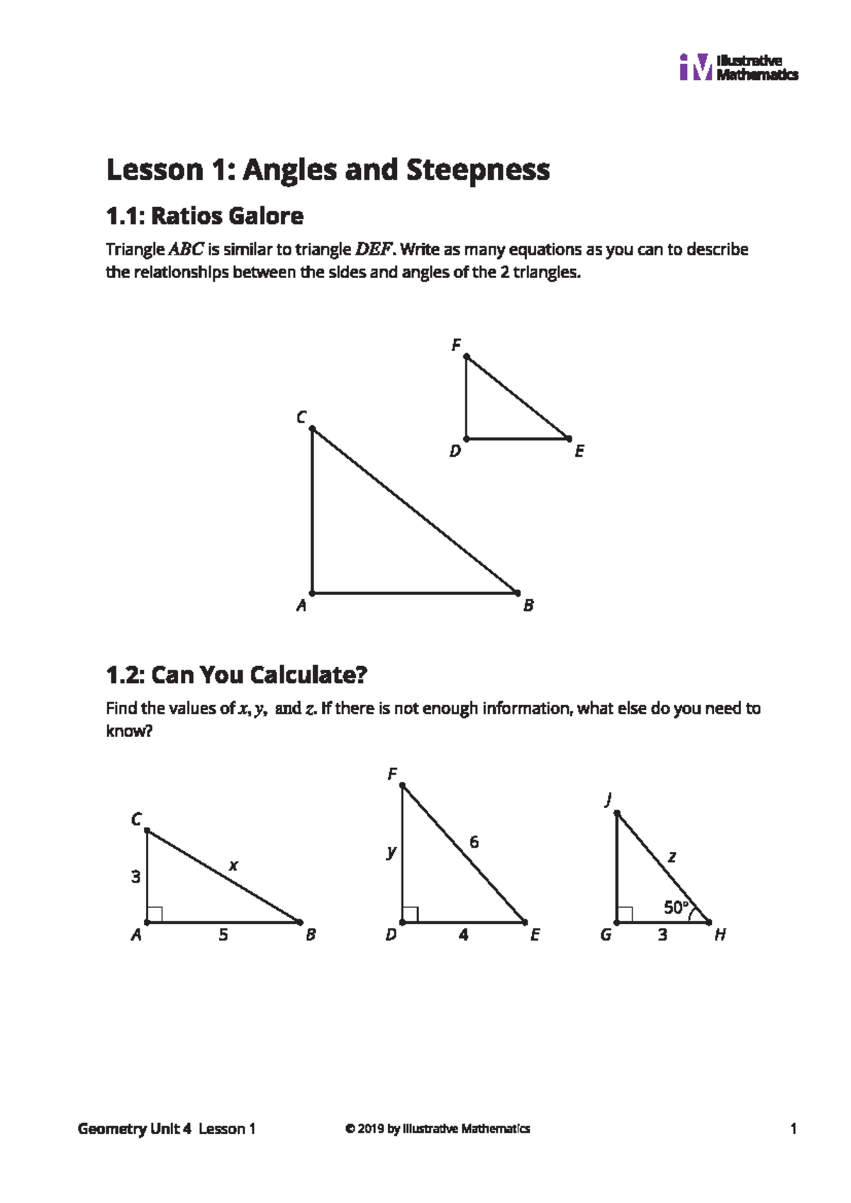 Geometry 4.1 Lesson: Angles, Ratios, and Ramp Design Tasks - Studocu