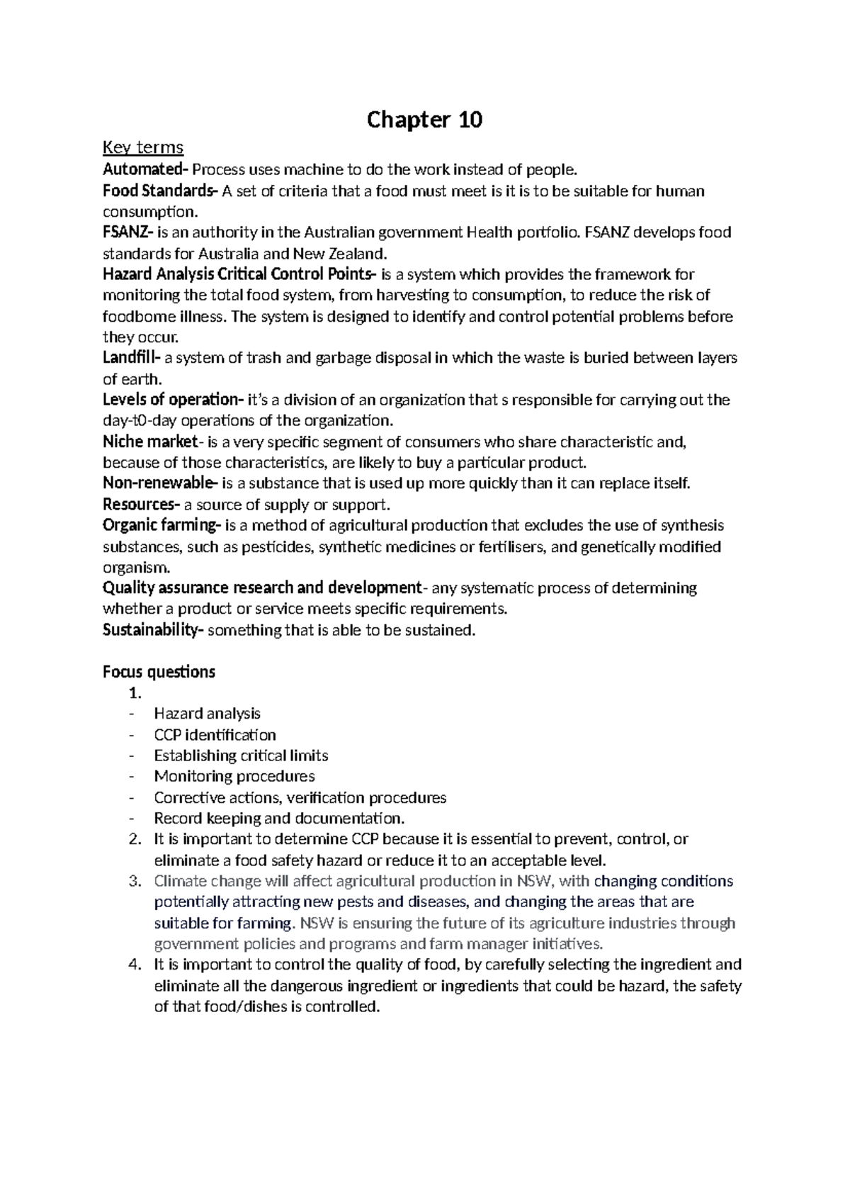 Chapter 10 - ENglish - Chapter 10 Key terms Automated- Process uses ...