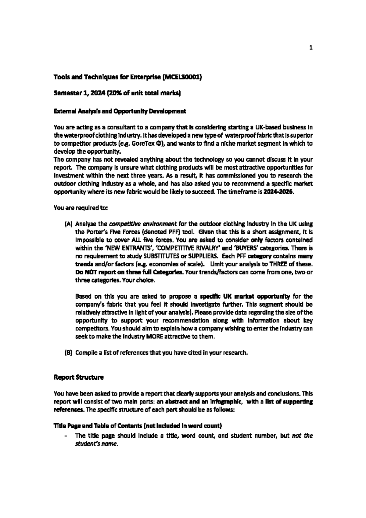 2024 inforgaphic assignment brief - 1 Tools and Techniques for ...
