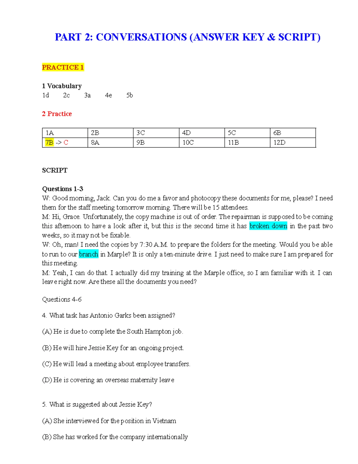 12. Writing Part 1: 10 Controlled Writing Practices for English - Studocu