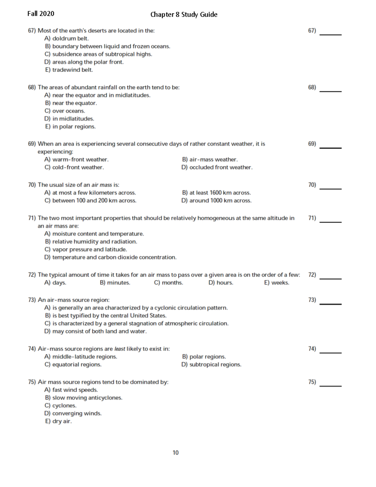 Fall 2020 Chapter 8 Study Guide - Studocu