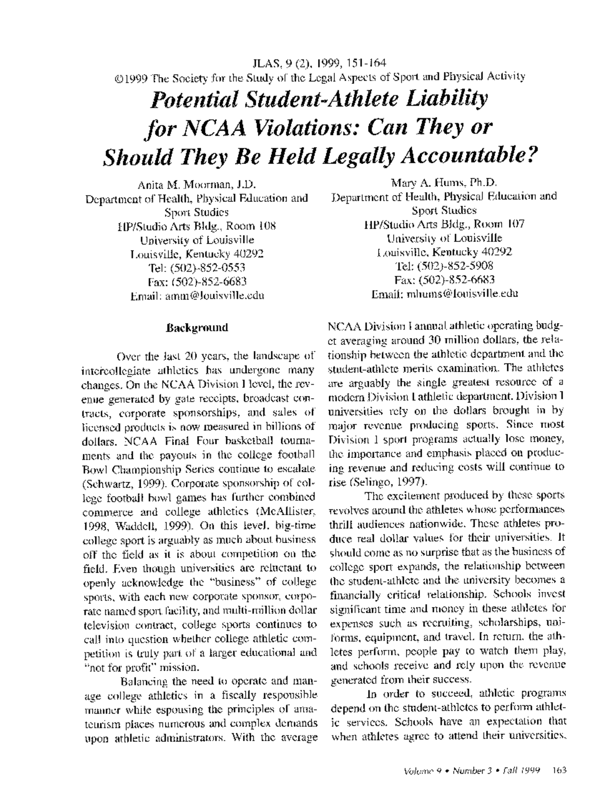Potential Liability for NCAA Violations: Legal Accountability in ...