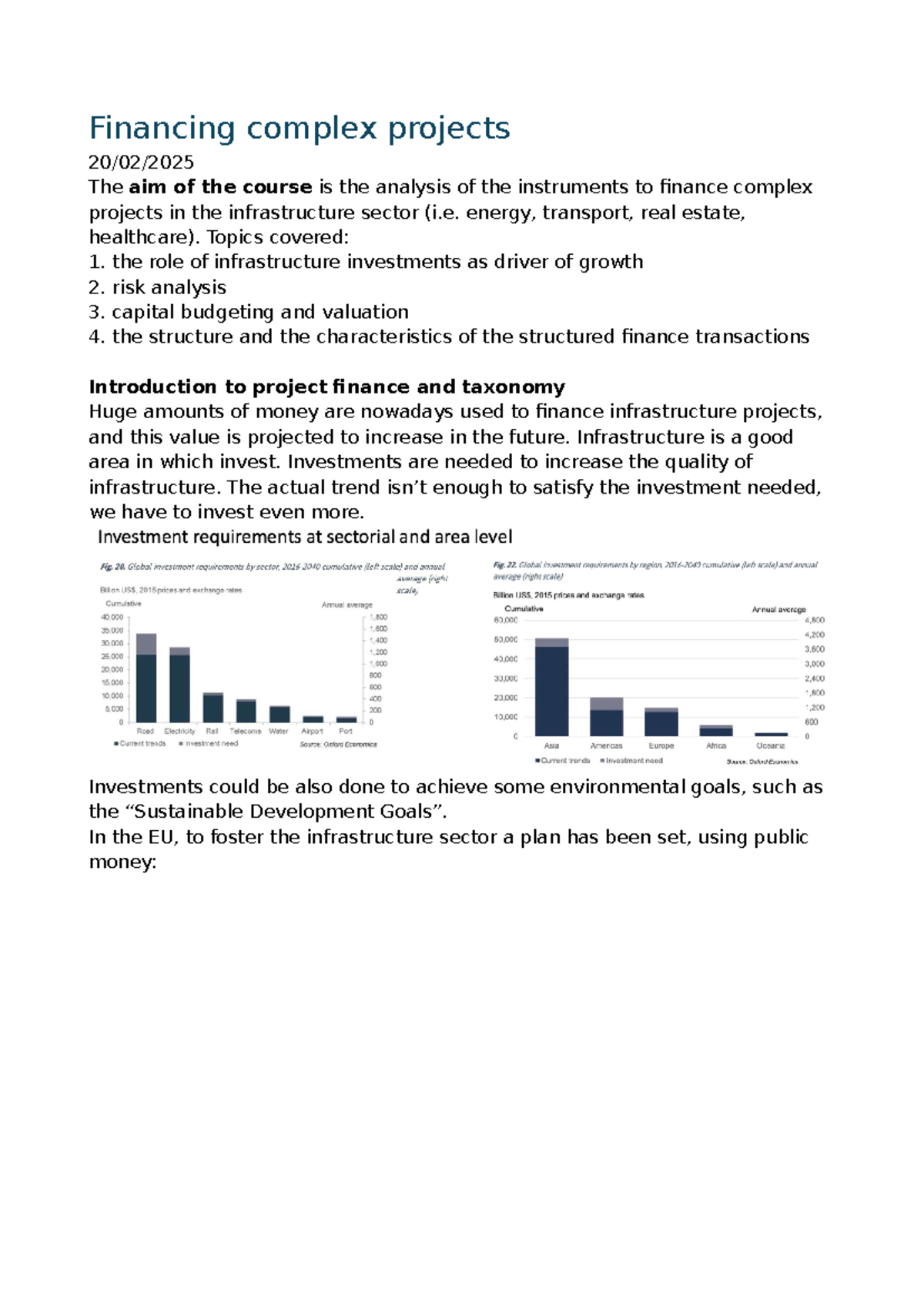 **FIN 101: Overview of Financing Complex Infrastructure Projects - Lessons 1-3** - Document Preview