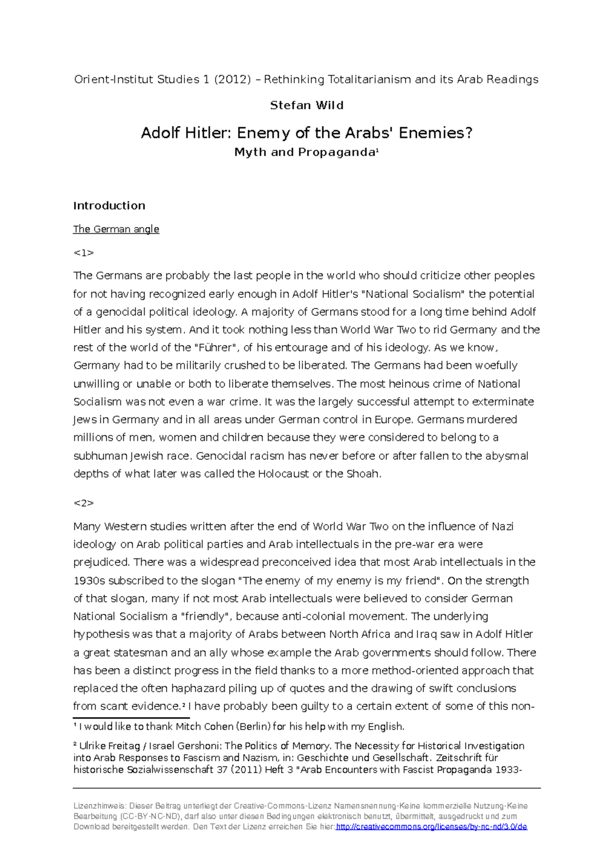 Wild adolf-hitler - Just read it - Orient-Institut Studies 1 (2012 ...