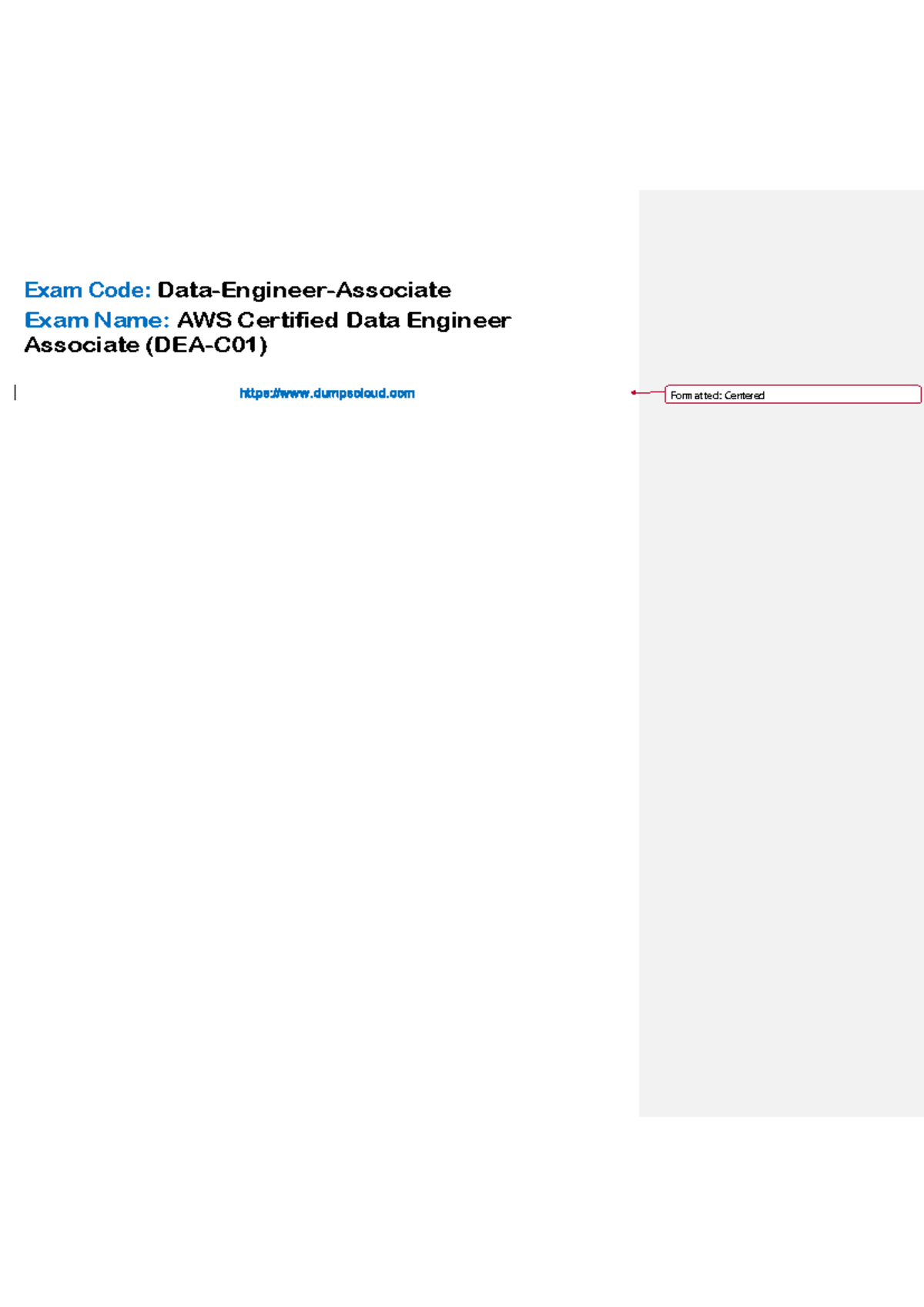 AWS Certified Data Engineer - Associate Exam Questions & Answers - Studocu
