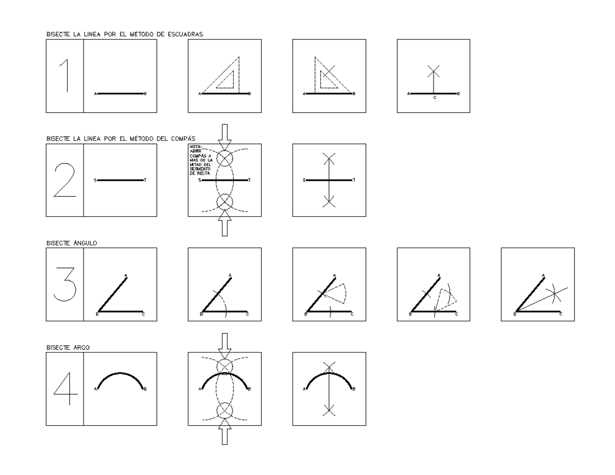 Métodos de Bisectrices: Escuadras y Compás - Material de Apoyo - Document Preview