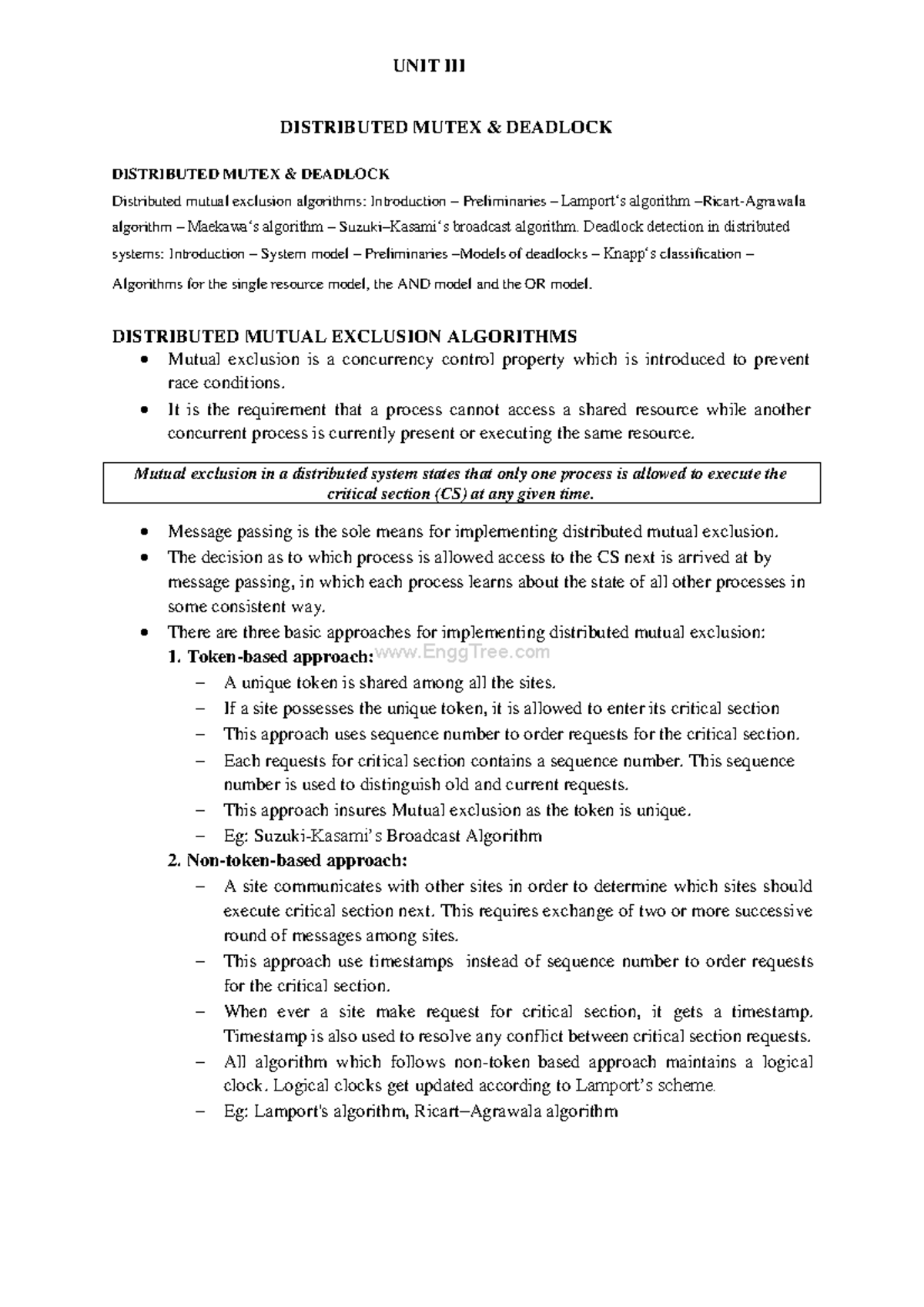 CS3551- Distributed Computing - NOTS UNIT III-V - CS3551 – DISTRIBUTED ...