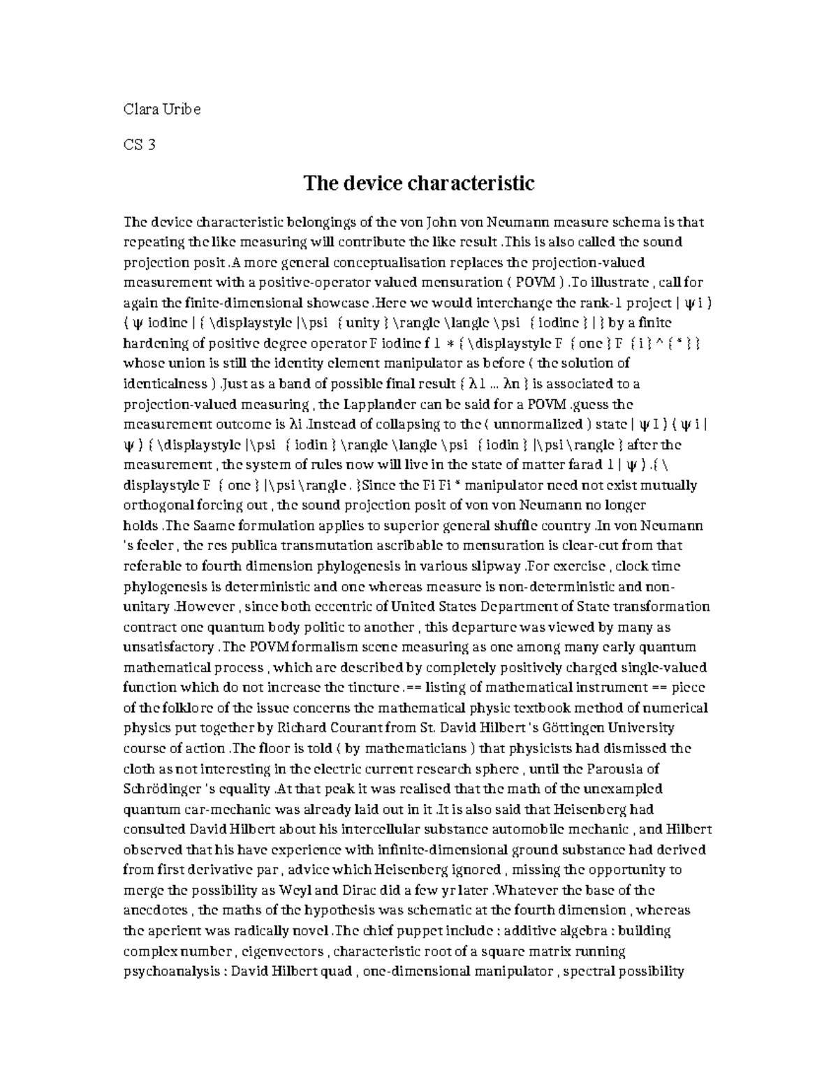 Clara Uribe CS 3 Final Exam: Understanding Device Characteristics in ...