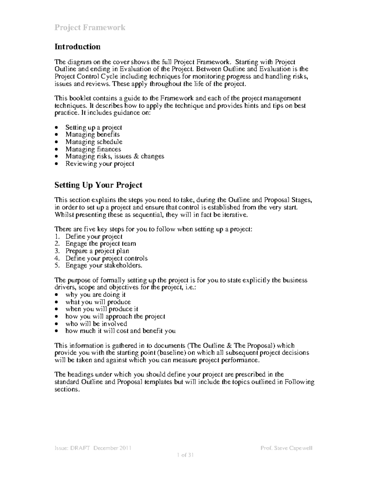 Pmframe - Reference Material - Introduction The diagram on the cover ...