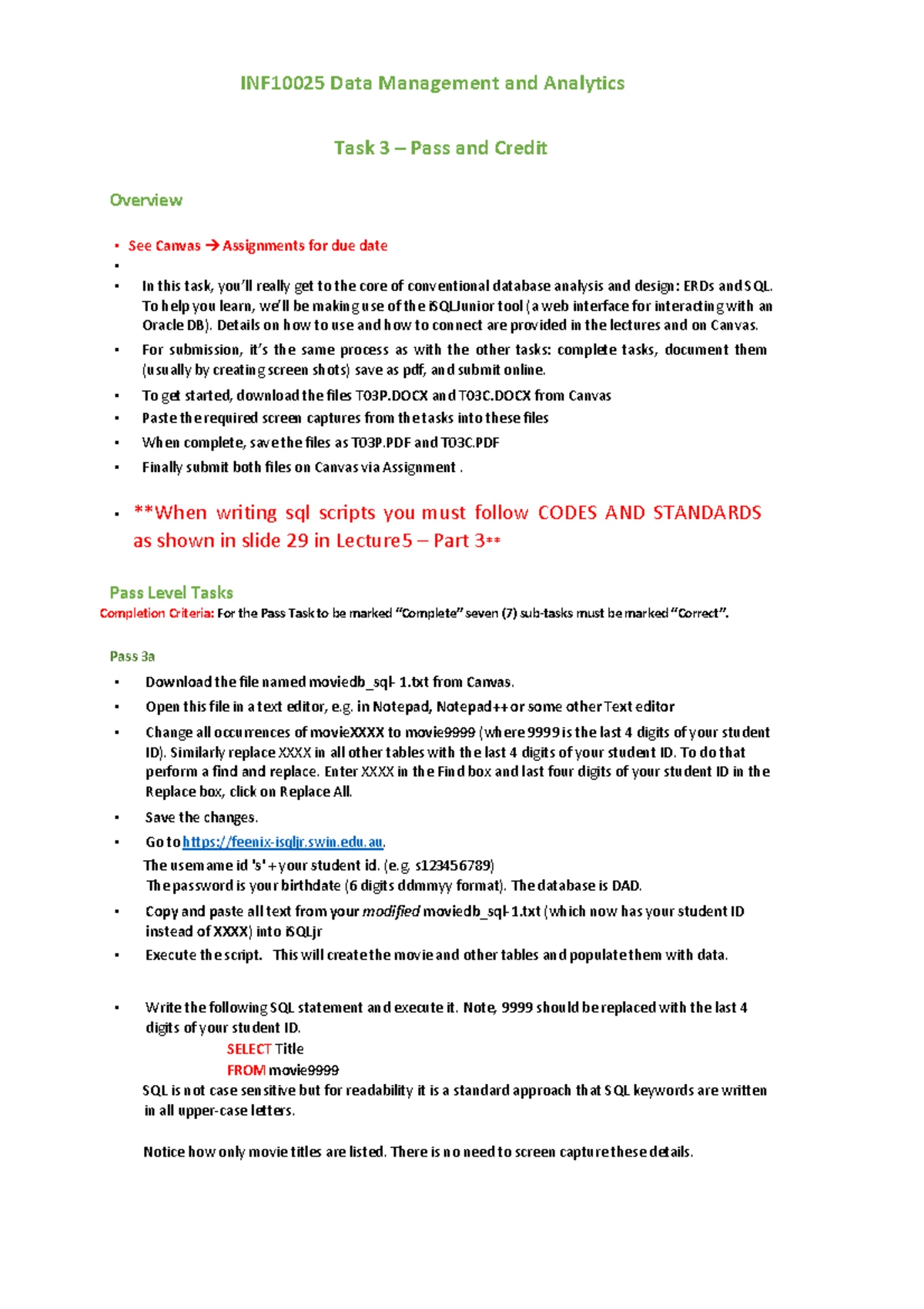 INF10024 S1 2024 Assignment 3 Group Report Overview and Guidelines ...