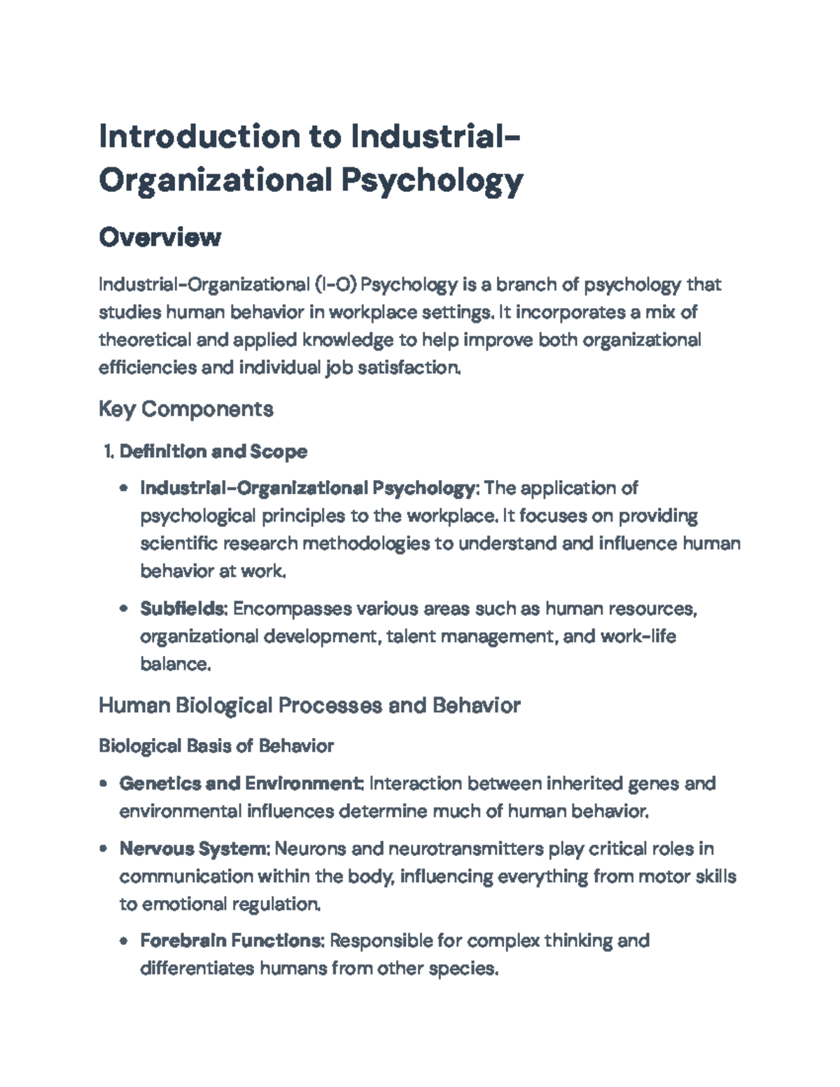 Final Exam Study Guide: Key Concepts in I-O Psychology XYZ 101 - Studocu