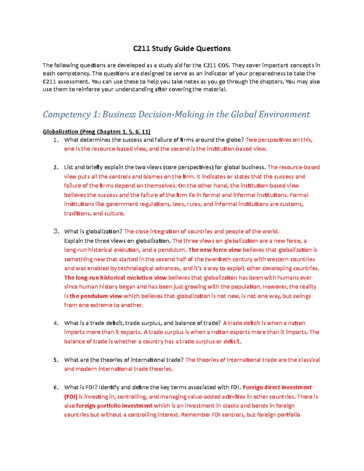 C211 - Study Guide Questions & Answers for Assessment Prep 2022 - Studocu