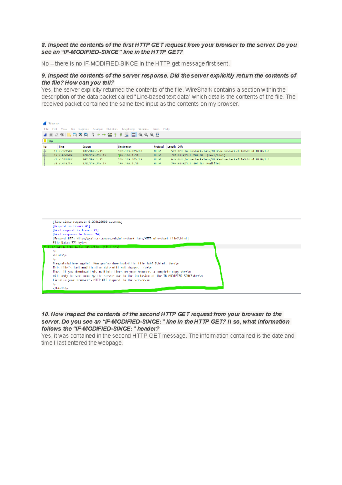 Network LABS: Analysis of HTTP GET Requests and Server Responses - Studocu