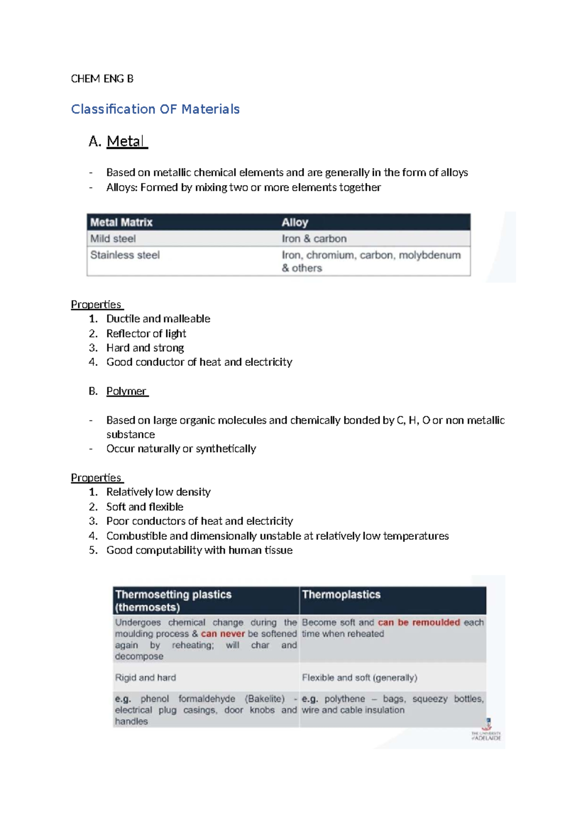 CHEM ENG B: Classification and Properties of Materials - Part B Notes ...