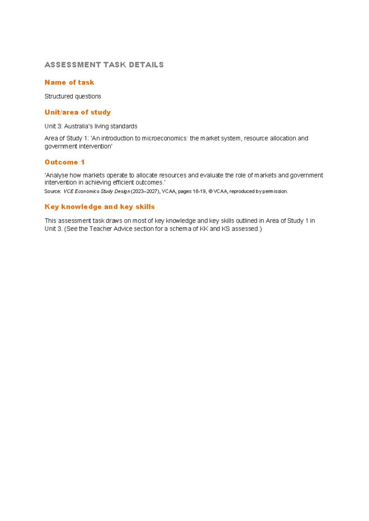 Practice SAC 2026: Structured Questions on Microeconomics Unit 3 - Studocu