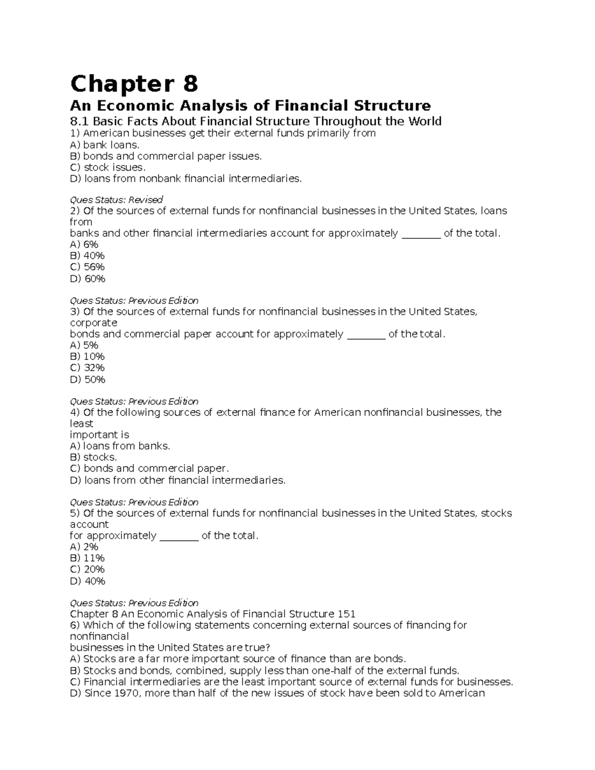 Chapter 8 - Economic Analysis of Financial Structure (Final Exam Notes ...
