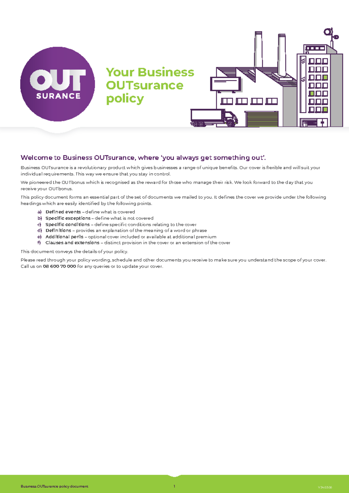 Business OUTsurance Policy Document Overview & Key Benefits - Studocu