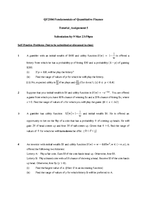 QF2104 Tutorial 1 Partial Solution - QF2104 Tutorial 1 Partial Solution ...