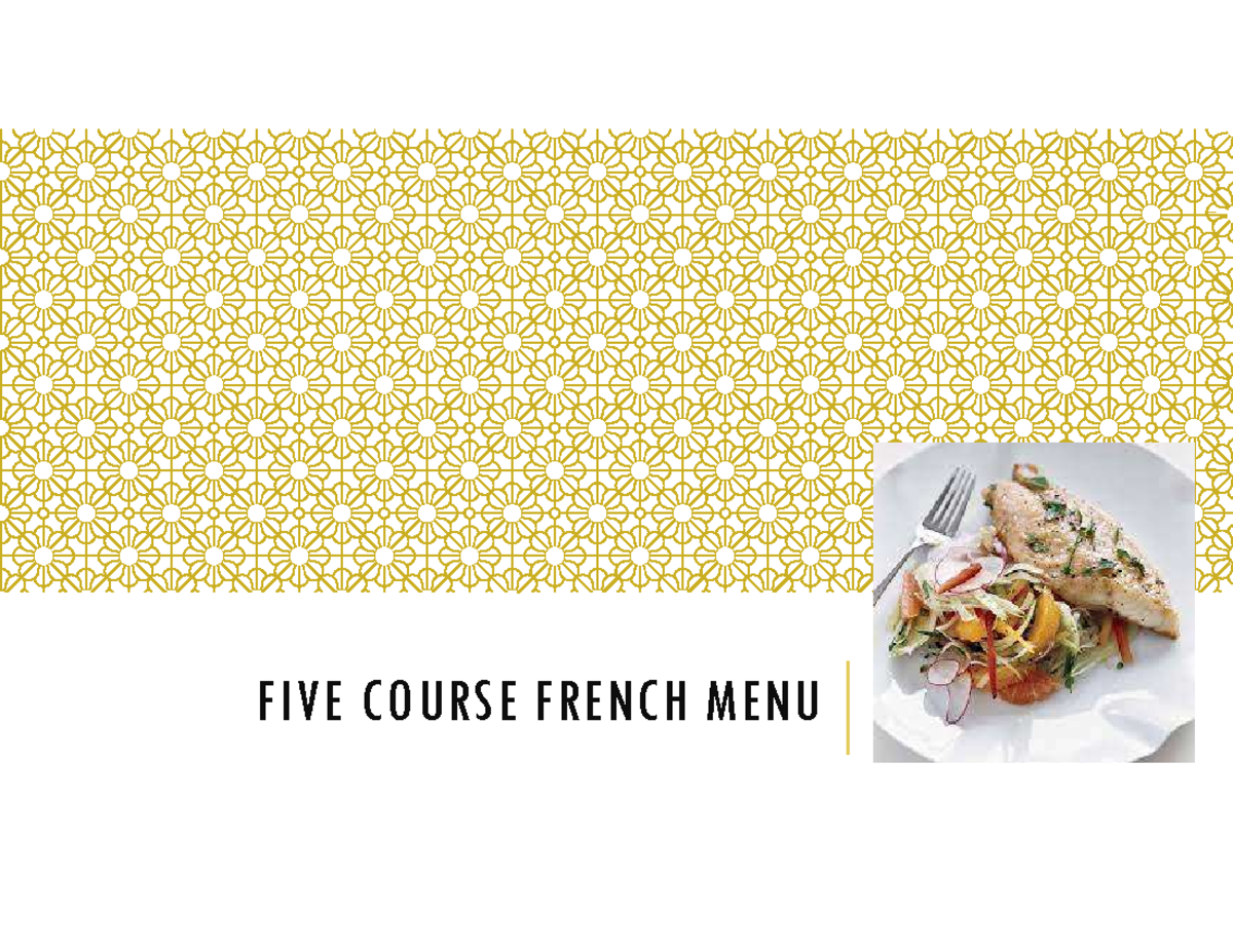 5 coure menu planing divit parihar - FIVE COURSE FRENCH MENU REASON FOR ...