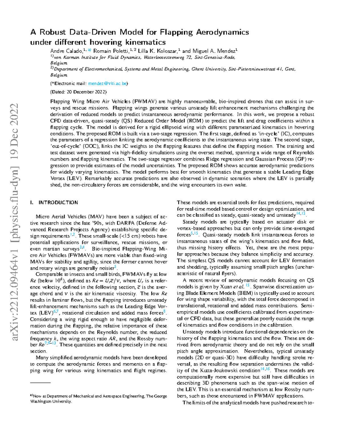 Robust QS Reduced Order Model for Flapping Aerodynamics (ENG 007) - Studocu