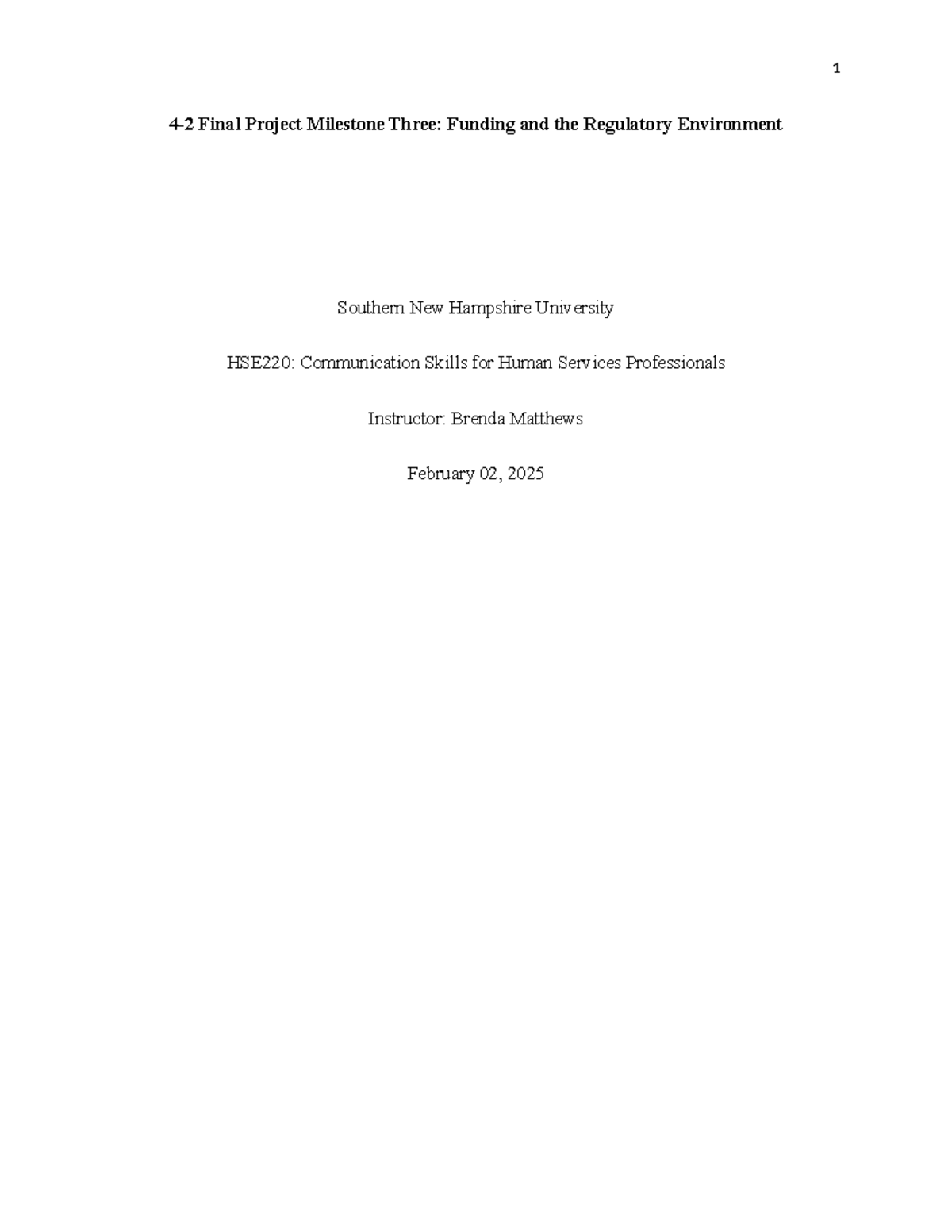 HSE220 4-2 Final Project Milestone 3: Funding & Regulatory Transport ...