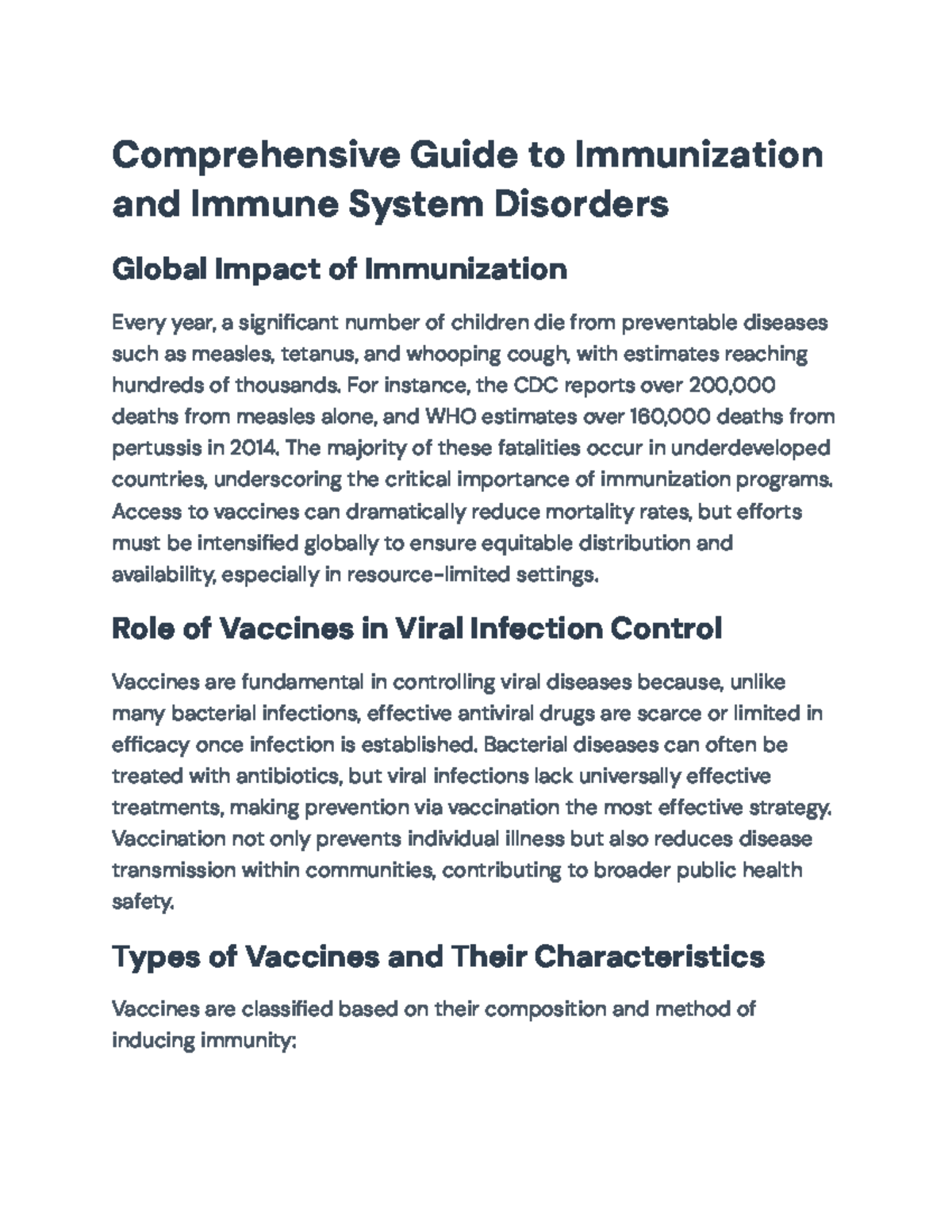 Comprehensive Guide to Immunization Strategies and Immune Disorders ...
