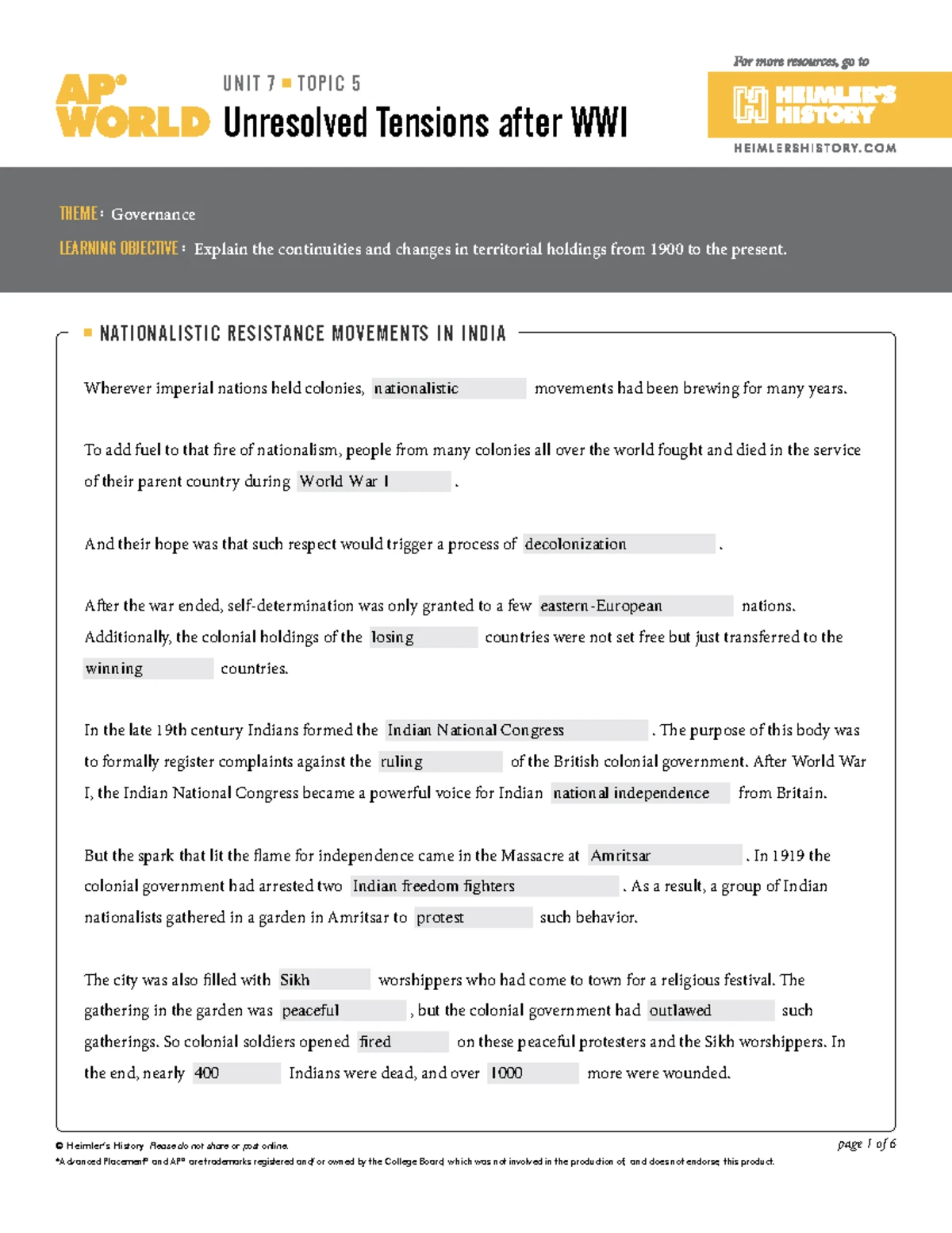 AP World Hist: Unit 6 Topic 5 Economic Imperialism Noteguides - Studocu