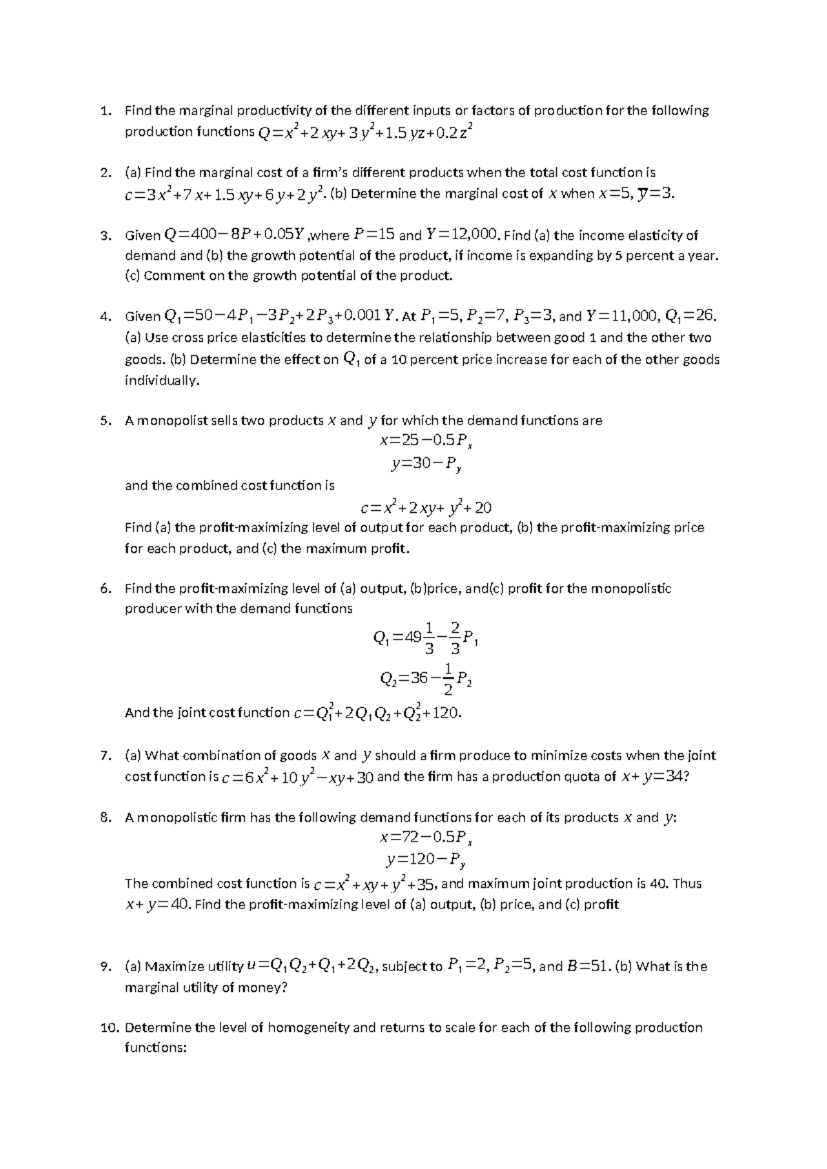 Chapter 6 Practice Questions & Solutions for Economics 101 - Studocu