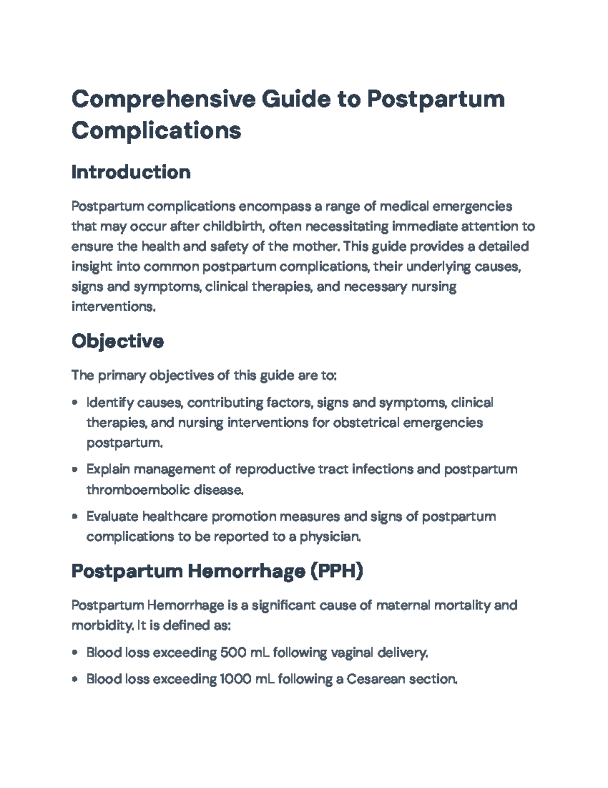 Comprehensive Guide to Postpartum Complications and Management ...