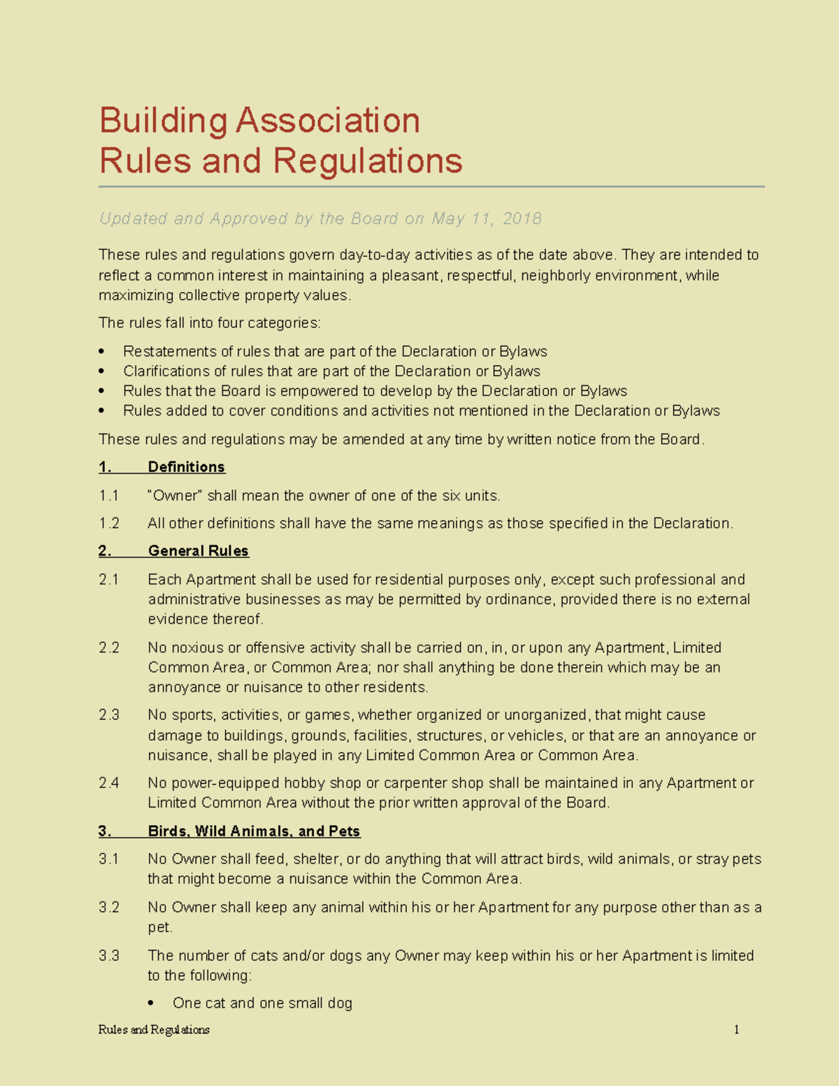Updated Rules and Regulations for Building Association (2018) - Studocu