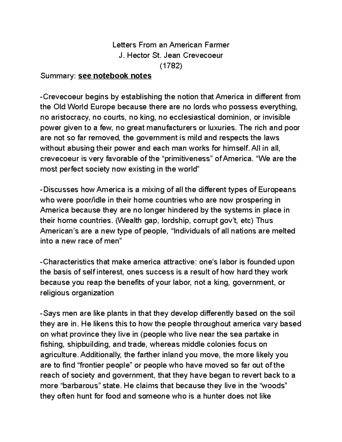 Letters From an American Farmer - Hector St. Jean Crevecoeur (1782 ...