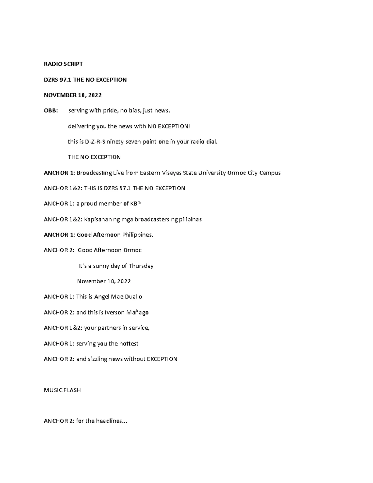 Questionnaire - BUSINESS PLAN ANG THESISS STUDIES - I. DEMOGRAPHIC DATA ...